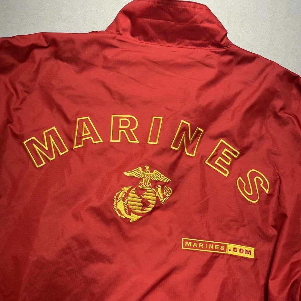Vintage Weatherproof Mens Red US Marines Zip Down Windbreaker Jacket Size Large - Picture 1 of 11